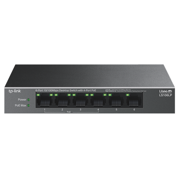 TP-LINK_Switch_6x100Mbps_4xPOE_Femhazas_Asztali_LS106LP-i1333708.png TP-LINK Switch 6x100Mbps (4xPOE) Fémházas Asztali, LS106LP - Image 1