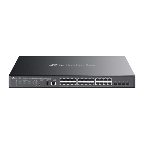 TP-LINK Switch 8x1000Mbps(8xPOE++) + 16x1000Mbps(16xPOE+) + 4x10Gbps SFP+ + 1xkonzol port, Menedzselhető, SG5428XMPP - Image 1
