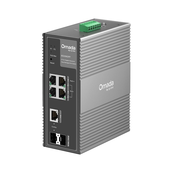 TP-LINK_Switch_Ipari_3x1000MbpsPOE_1x1000MbpsPOE_1xSFP_1xGigabit_kombo_SFP_Femhazas_IES206GPP-i1619324.jpg TP-LINK Switch Ipari 3x1000Mbps(POE+) + 1x1000Mbps(POE++) + 1xSFP + 1xGigabit kombó SFP Fémházas, IES206GPP - Image 1