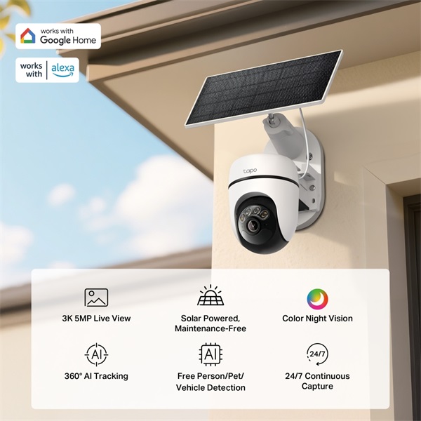 TP-LINK Wireless Kamera Cloud kültéri + Okos Solar Panel IP65, TAPO C630 KIT - Image 2