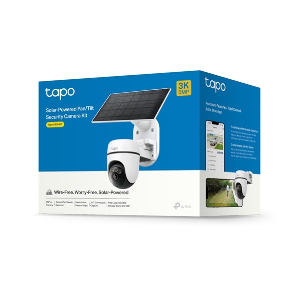 TP-LINK Wireless Kamera Cloud kültéri + Okos Solar Panel IP65, TAPO C630 KIT - Image 3