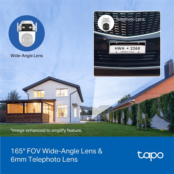 TP-LINK Wireless Kamera Cloud kültéri forgatható színes éjjellátó dupla lencse AI támogatás, TAPO C545D - Image 3