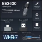TP-LINK Wireless USB Adapter Dual Band BE3600 + USB-C Adapter, ARCHER TBE230U - Image 3