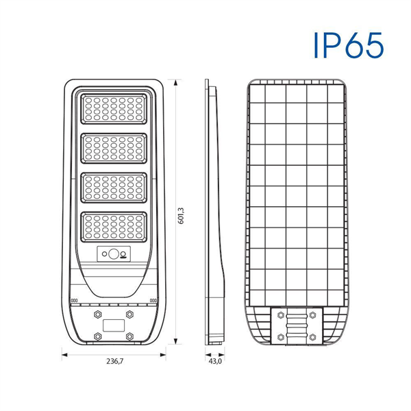 VIVALUX, 004987, REX Szolár LED Utcai világító, 150W, 6400K, 2300lm, IP65, fényvetési szög, 100°, ABS, Fekete - Image 3