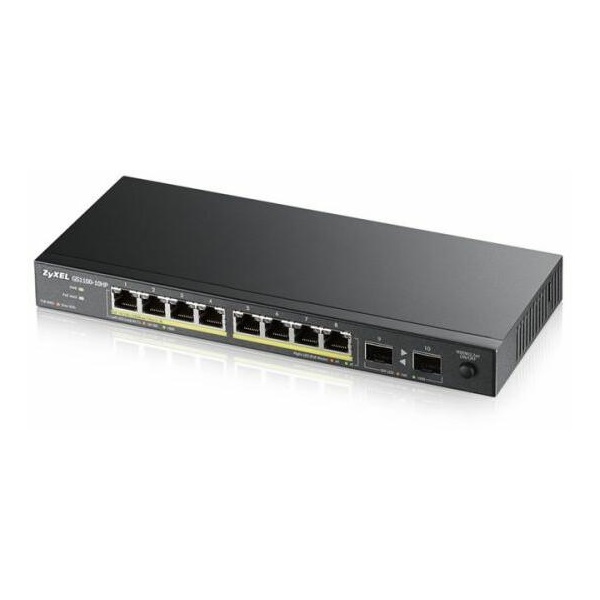 ZYXEL_Switch_8x1000Mbps_8xPOE_2xGigabit_SFP_Femhazas_Asztali_GS1100-10HP-EU0102F-i1215163.jpg ZYXEL Switch 8x1000Mbps (8xPOE) + 2xGigabit SFP Fémházas Asztali, GS1100-10HP-EU0102F - Image 1