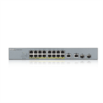 ZYXEL Switch 16x1000Mbps (16xPOE) + 2xGigabit kombó SFP Menedzselhető Rackes, GS1350-18HP-EU0101F - Image 2