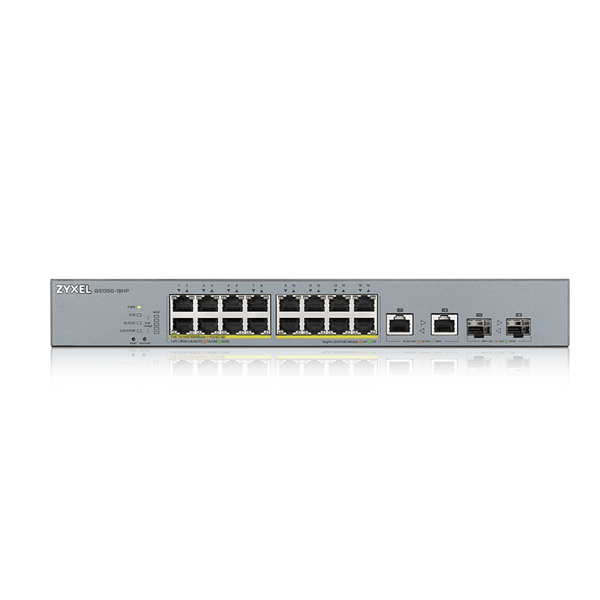 ZYXEL Switch 16x1000Mbps (16xPOE) + 2xGigabit kombó SFP Menedzselhető Rackes, GS1350-18HP-EU0101F - Image 2