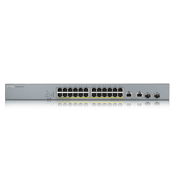 ZYXEL Switch 24x1000Mbps (24xPOE) + 2xGigabit kombó SFP Menedzselhető Rackes, GS1350-26HP-EU0101F - Image 2